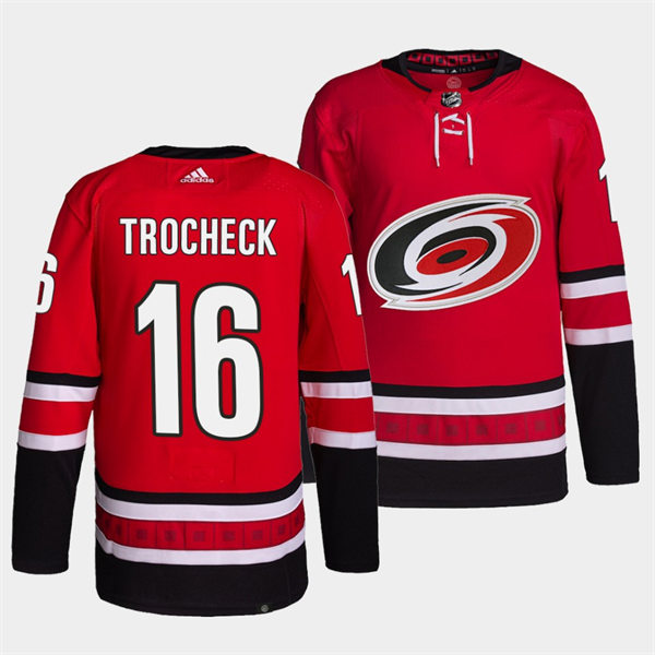 Men's Carolina Hurricanes #16 Vincent Trocheck Adidas Home Red Player Stitched Jersey