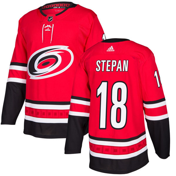 Men's Carolina Hurricanes #18 Derek Stepan Adidas Home Red Primegreen Player Stitched Jersey