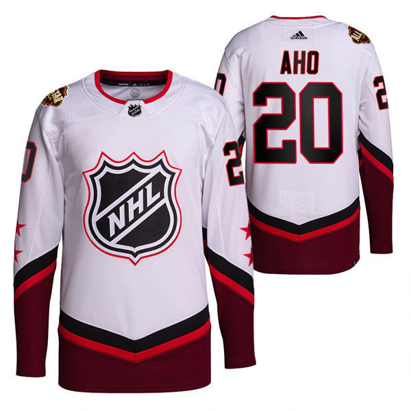 Men's Carolina Hurricanes #20 Sebastian Aho White 2022 NHL All-Star Game Eastern Conference Stitched Jersey