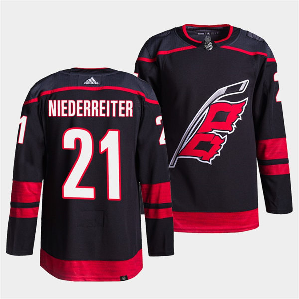 Men's Carolina Hurricanes #21 Nino Niederreiter Adidas Black Alternate Player Stitched Jersey