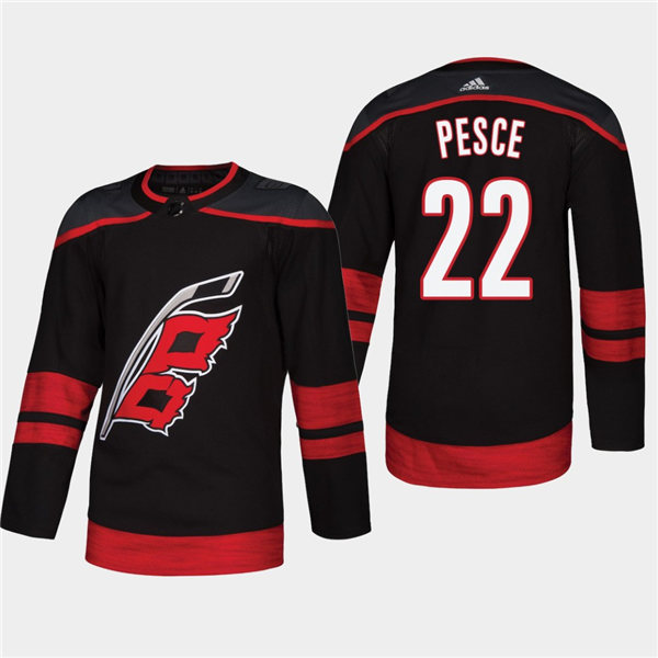 Men's Carolina Hurricanes #22 Brett Pesce Adidas Black Alternate Stitched Jersey
