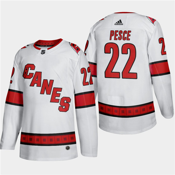 Men's Carolina Hurricanes #22 Brett Pesce Adidas White Away Retro Stitched Jersey