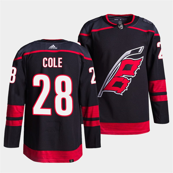 Men's Carolina Hurricanes #28 Ian Cole Adidas Black Alternate Player Stitched Jersey