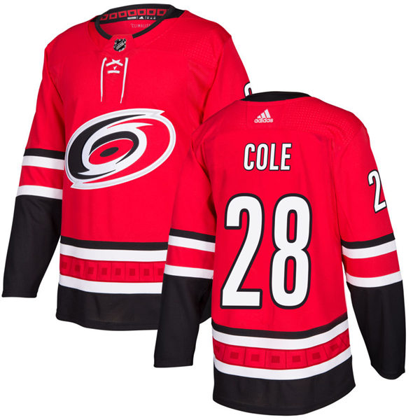 Men's Carolina Hurricanes #28 Ian Cole Adidas Home Red Primegreen Player Stitched Jersey