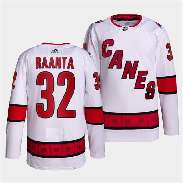 Men's Carolina Hurricanes #32 Antti Raanta Adidas White Away Premier Player Stitched Jersey