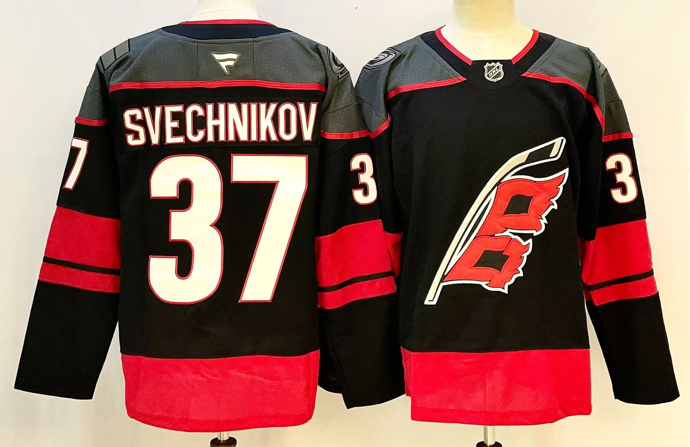 Men's Carolina Hurricanes #37 Andrei Svechnikov  2025 Away Stitched  Hockey Jersey