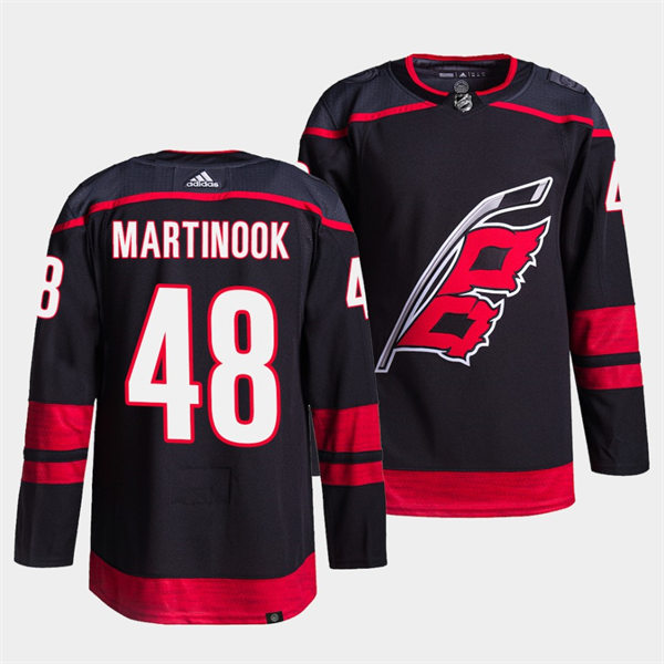 Men's Carolina Hurricanes #48 Jordan Martinook Adidas Black Alternate Player Stitched Jersey