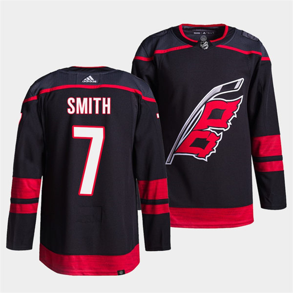 Men's Carolina Hurricanes #7 Brendan Smith Adidas Black Alternate Player Stitched Jersey