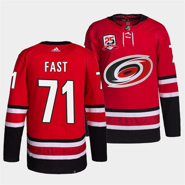 Men's Carolina Hurricanes #71 Jesper Fast Adidas Home Red Primegreen Player Stitched Jersey