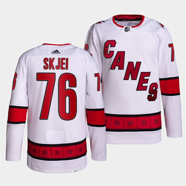 Men's Carolina Hurricanes #76 Brady Skjei Away Premier Player Jersey Adidas White Stitched