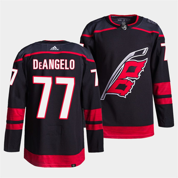 Men's Carolina Hurricanes #77 Tony DeAngelo Adidas Black Alternate Player Stitched Jersey