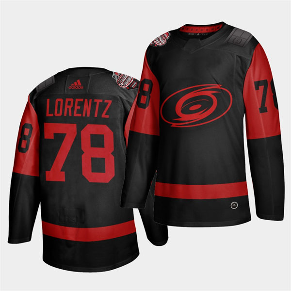 Men's Carolina Hurricanes #78 Steven Lorentz Adidas Black 2021 Stadium Series Stitched Jersey