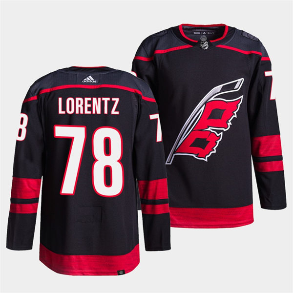 Men's Carolina Hurricanes #78 Steven Lorentz Adidas Black Alternate Player Stitched Jersey