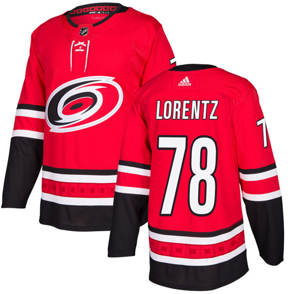 Men's Carolina Hurricanes #78 Steven Lorentz Adidas Home Red Primegreen Player Stitched Jersey