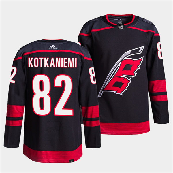 Men's Carolina Hurricanes #82 Jesperi Kotkaniemi Adidas Black Alternate Player Stitched Jersey