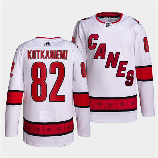 Men's Carolina Hurricanes #82 Jesperi Kotkaniemi Adidas White Away Premier Player Stitched Jersey