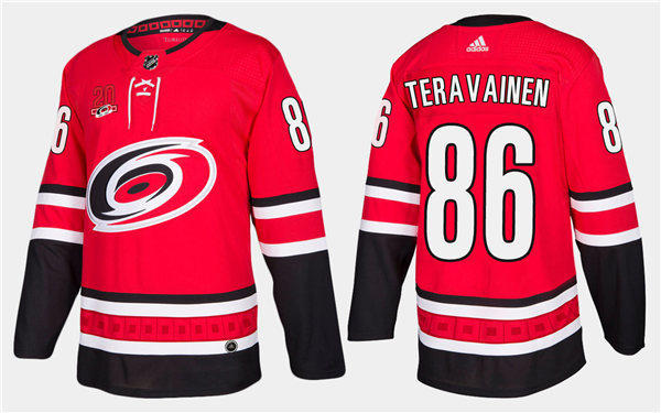 Men's Carolina Hurricanes #86 Teuvo Teravainen Adidas Home Red Stitched Jersey