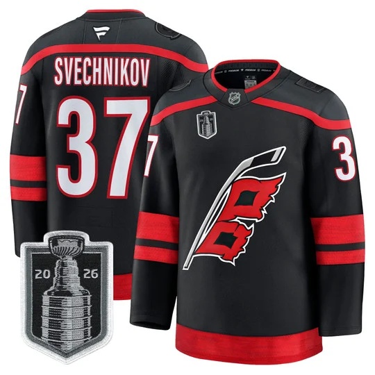 Men's Carolina Hurricanes 2026 Stanley Cup Patch Premium Jersey - All Stitched Andrei Svechnikov  37