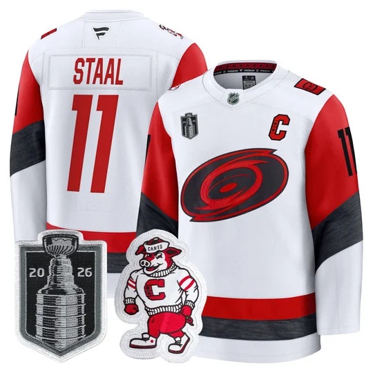 Men's Carolina Hurricanes 2026 Stanley Cup Patch Premium Jersey - All Stitched Jordan Staal