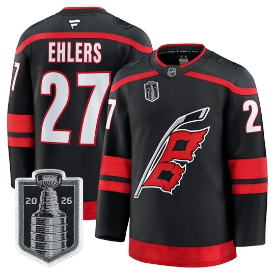 Men's Carolina Hurricanes 2026 Stanley Cup Patch Premium Jersey - All Stitched Nikolaj Ehlers 27