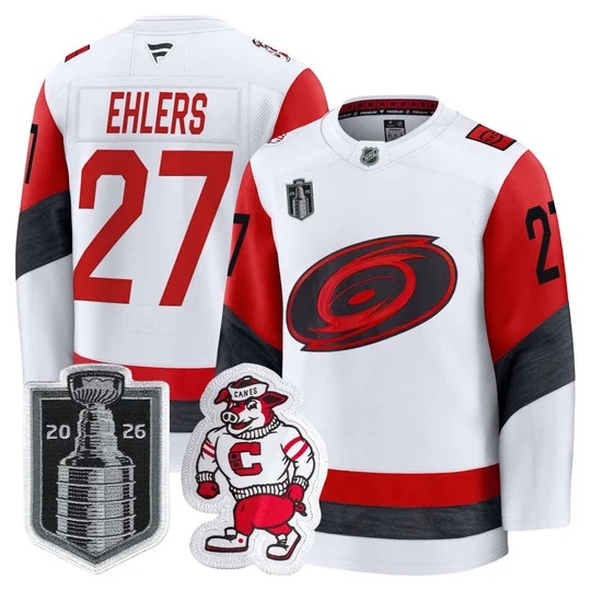 Men's Carolina Hurricanes 2026 Stanley Cup Patch Premium Jersey - All Stitched Nikolaj Ehlers