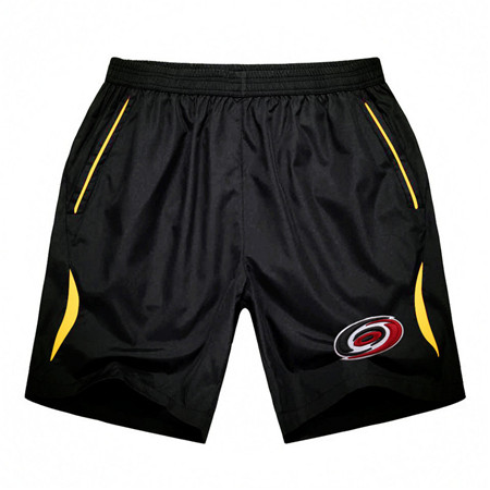 Men's Carolina Hurricanes Black Gold Stripe Hockey Shorts