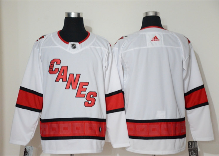 Men's Carolina Hurricanes Blank Adidas White Away Retro Stitched Jersey