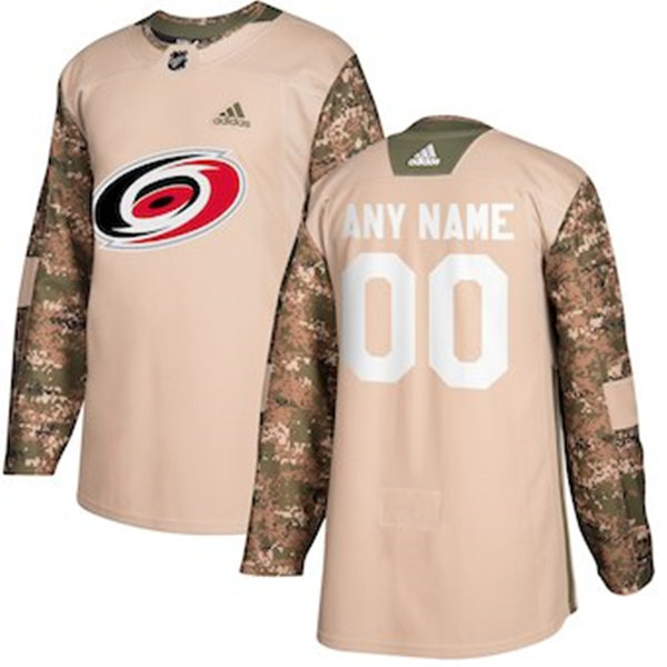 Men's Carolina Hurricanes adidas Camo Veterans Day Custom Practice Stitched Jersey