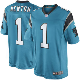 Men's Carolina Panthers #1 Cam Newton Nike Panther Blue Limited Jersey