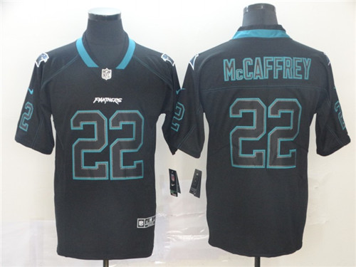 Men's Carolina Panthers #22 Christian McCaffrey Nike Lights Out Black Color Rush Limited Stitched Jersey