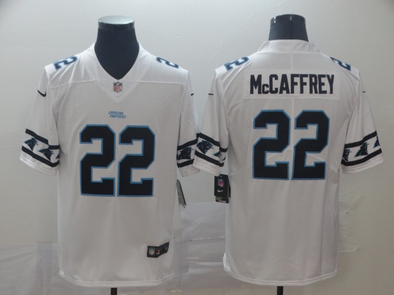Men's Carolina Panthers #22 Christian McCaffrey White Nike NFL Team Logo Cool Edition Stitched Jersey