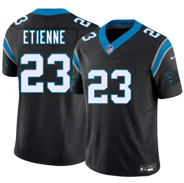 Men's Carolina Panthers #23 Trevor Etienne Black 2025 Draft F.U.S.E. Vapor Limited Football Stitched Jersey