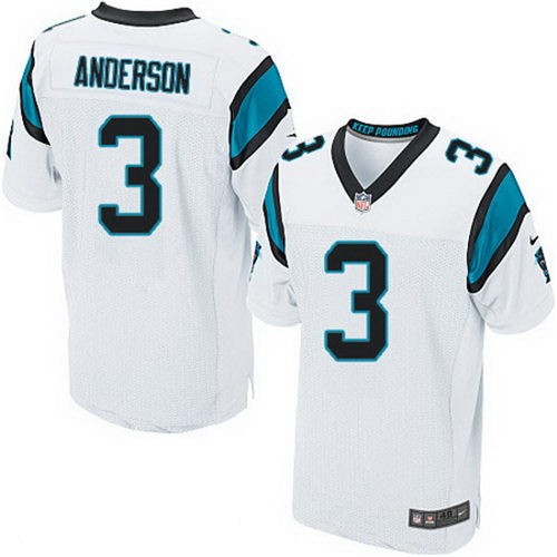 Men's Carolina Panthers #3 Derek Anderson White Road Nike Elite Jersey