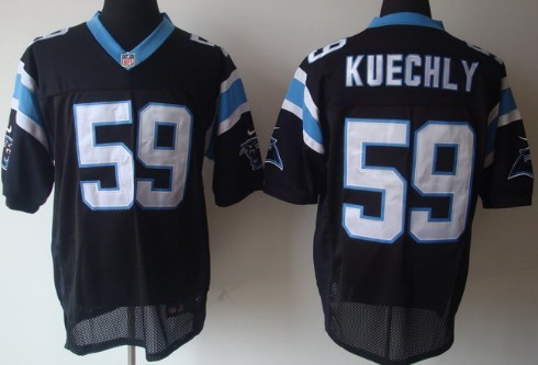 Men's Carolina Panthers #59 Luke Kuechly Black Nik Elite Stitched Jersey