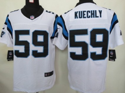Men's Carolina Panthers #59 Luke Kuechly White Nik Elite Stitched Jersey