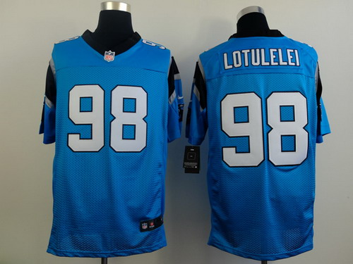Men's Carolina Panthers #98 Star Lotulelei Blue Nike Elite Stitched Jersey