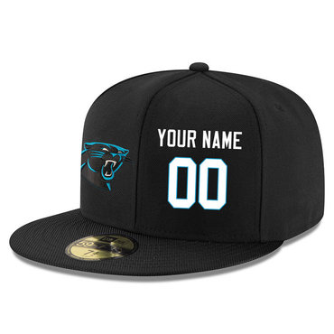 Men's Carolina Panthers Black Color Snapback Custom Hat (Stitched any name&number)