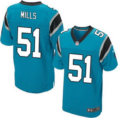 Men's Carolina Panthers Retired Player #51 Sam Mills Light Blue Alternate NFL Nike Elite Jersey