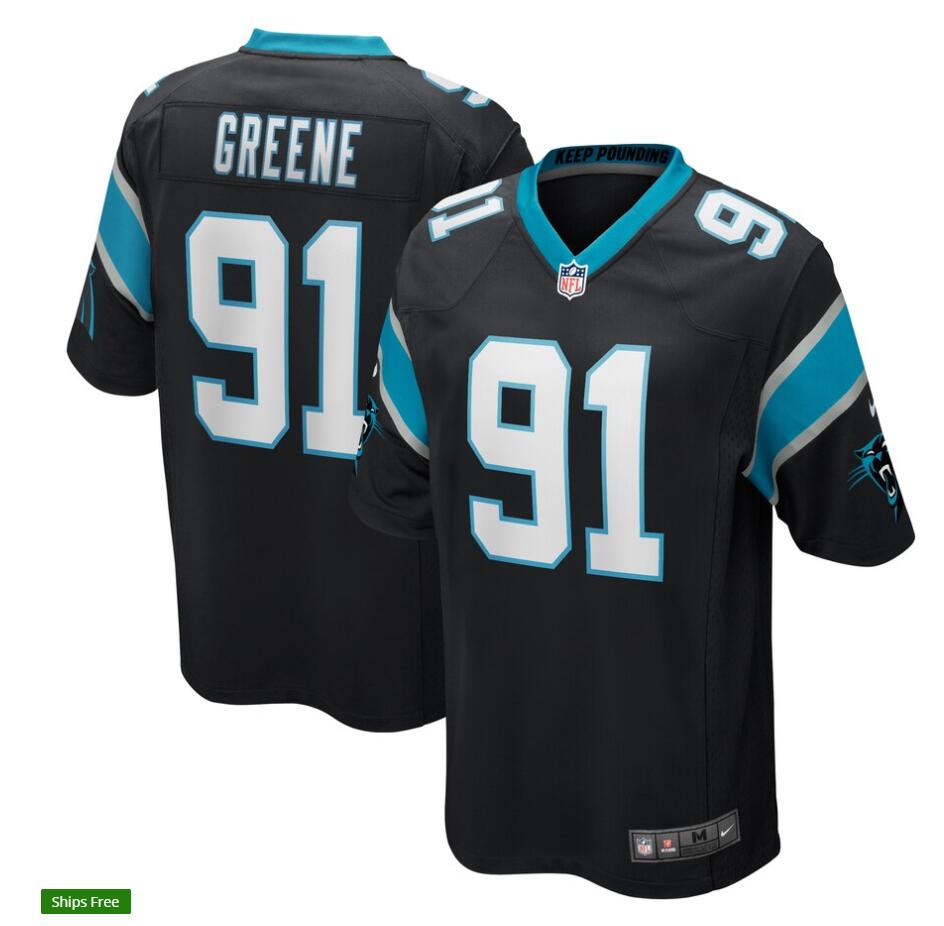 Men's Carolina Panthers Retired Player #91 Kevin Greene Nike Black Game Football Jersey