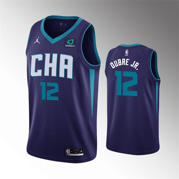 Men's Charlotte Hornets #12 Kelly Oubre Jr. Purple Statement Edition Jersey