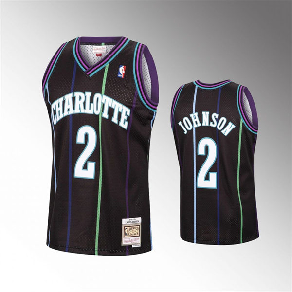 Maillot NBA Larry Johnson – Charlotte Hornets 1992-93 – Mitchell & Ness Swingman, Noir, Taille 130
