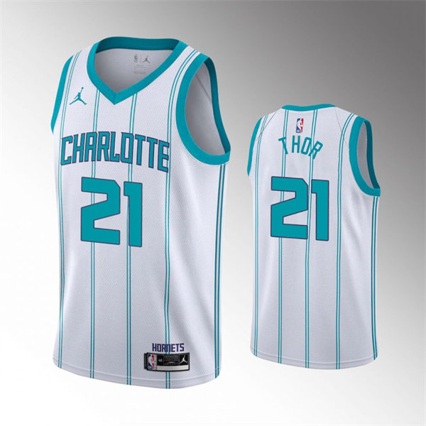 Men's Charlotte Hornets #21 JT Thor White Association Edition Jersey