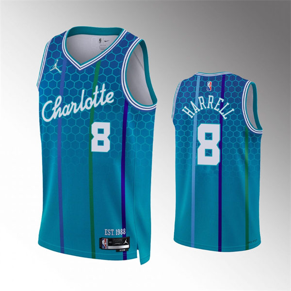 Men's Charlotte Hornets #8 Montrezl Harrell Diamond Badge 2021-22 City Edition Jersey