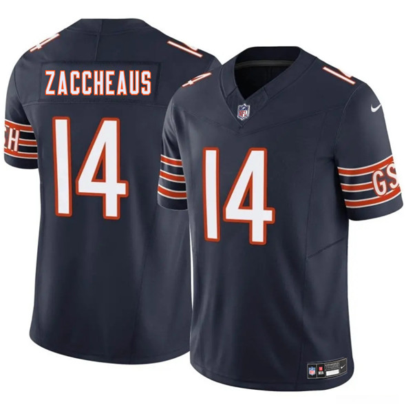 Men's Chicago Bears #14 Olamide Zaccheaus Navy 2025 F.U.S.E. Vapor Football Stitched Jersey