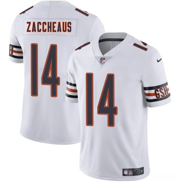 Men's Chicago Bears #14 Olamide Zaccheaus White 2025 Vapor Football Stitched Jersey