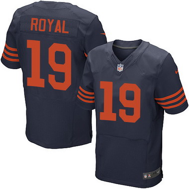 Men's Chicago Bears #19 Eddie Royal Navy Blue With Orange Alternate NFL Nike Elite Jersey