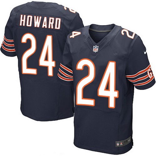 Men's Chicago Bears #24 Jordan Howard Navy Blue Team Color Nike Elite Jersey