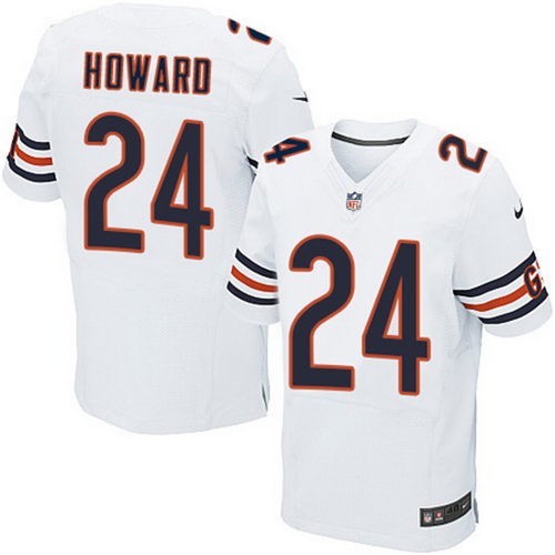 Men's Chicago Bears #24 Jordan Howard White Road Nike Elite Jersey