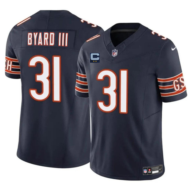 Men's Chicago Bears #31 Kevin Byard III Navy 2025 F.U.S.E. With 2-Star C Patch Vapor Untouchable Limited Stitched Football Jersey