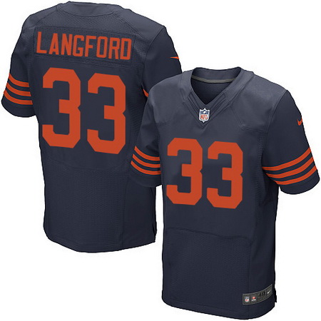 Men's Chicago Bears #33 Jeremy Langford BlueOrange Alternate Nike Elite Jersey